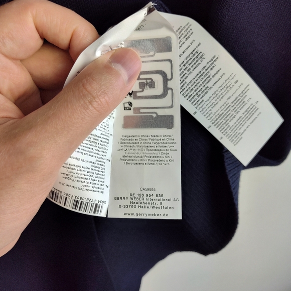 New Samoon by Gerry Weber Sleeveless Sweater 22 beaded knit top new navy blue - Picture 10 of 14